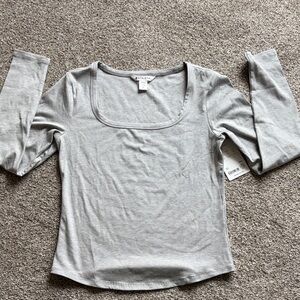 Athleta Signature Rib Square Neck Top M nwt